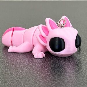 Pink Axolotl Keychain